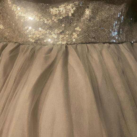 Maternity Off-Shoulder Silver Sequin Dress - Picture 3 of 3